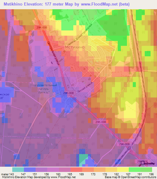 Mstikhino,Russia Elevation Map