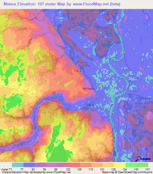 Mstera,Russia Elevation Map