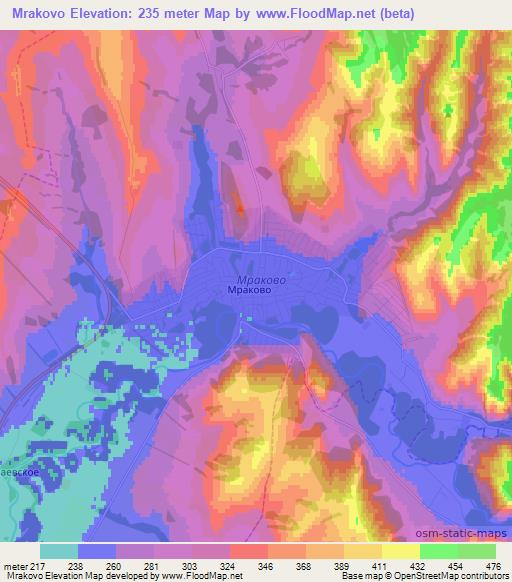 Mrakovo,Russia Elevation Map