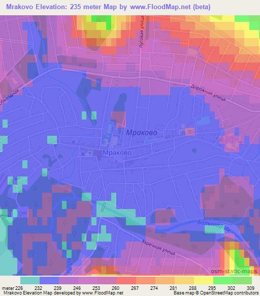 Mrakovo,Russia Elevation Map