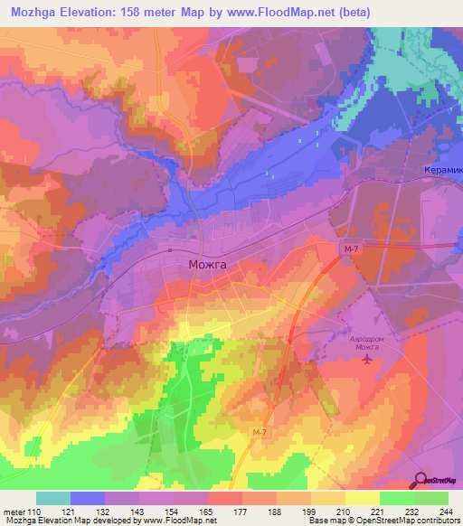 Mozhga,Russia Elevation Map