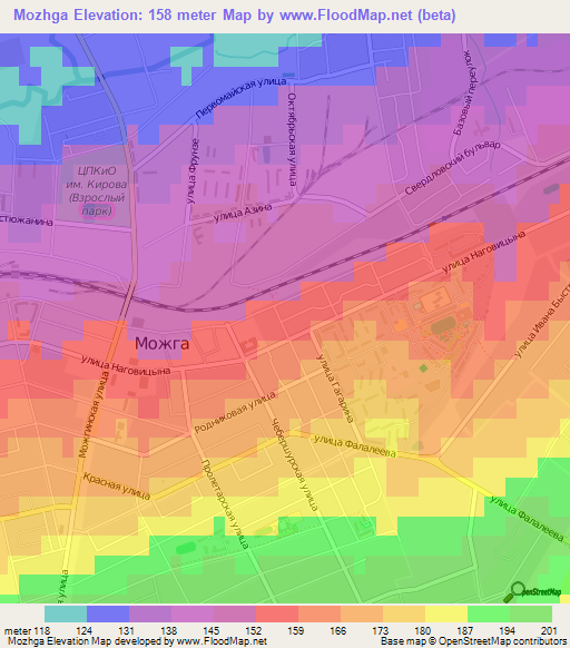 Mozhga,Russia Elevation Map