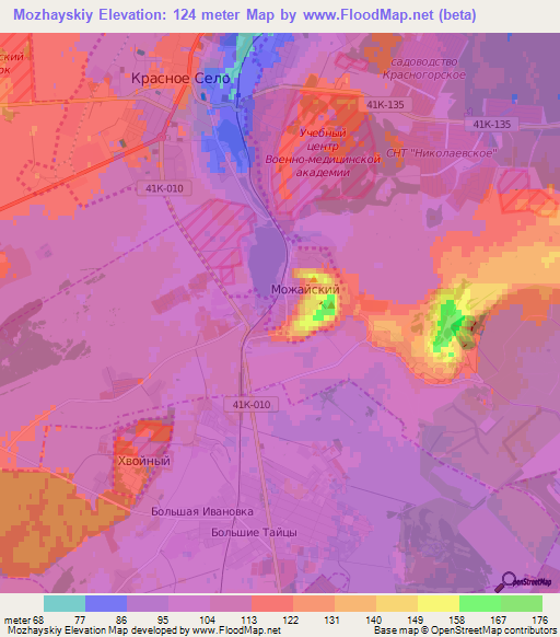 Mozhayskiy,Russia Elevation Map