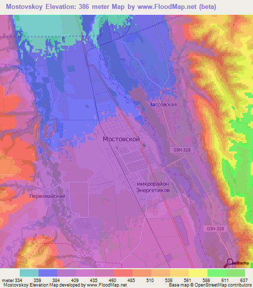 Mostovskoy,Russia Elevation Map