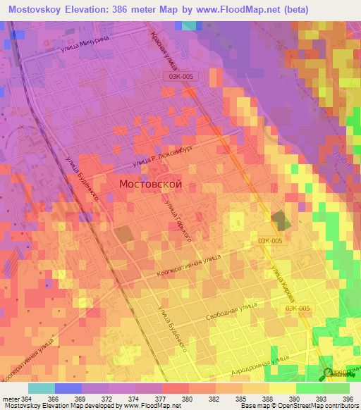 Mostovskoy,Russia Elevation Map