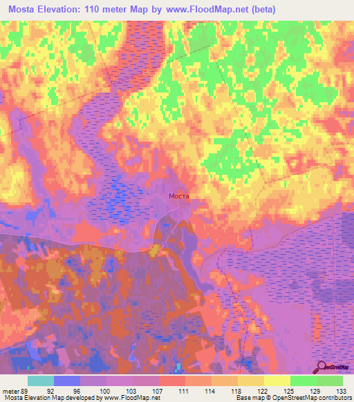 Mosta,Russia Elevation Map