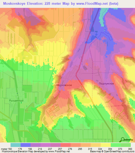 Moskovskoye,Russia Elevation Map