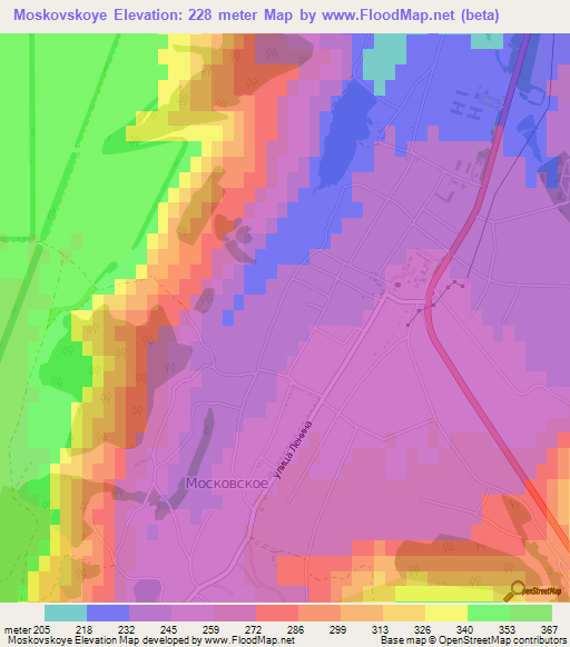 Moskovskoye,Russia Elevation Map