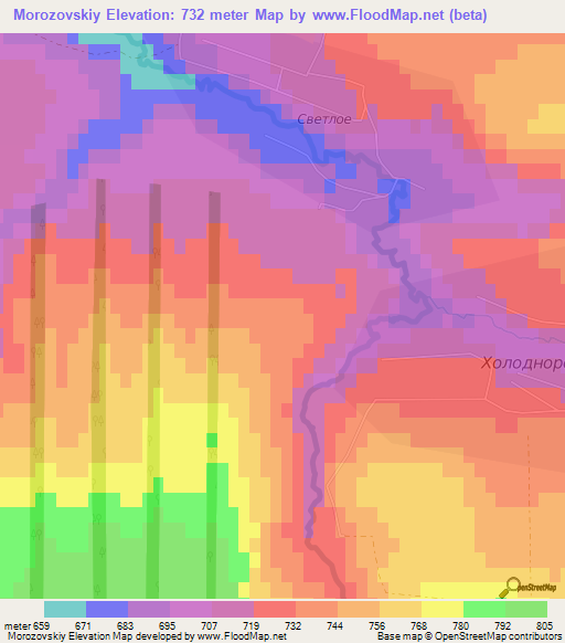 Morozovskiy,Russia Elevation Map