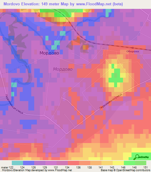 Mordovo,Russia Elevation Map