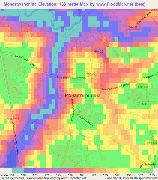 Monastyrshchina,Russia Elevation Map