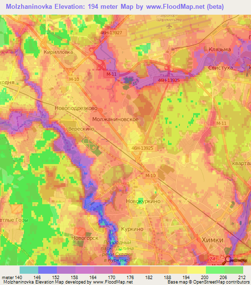 Molzhaninovka,Russia Elevation Map