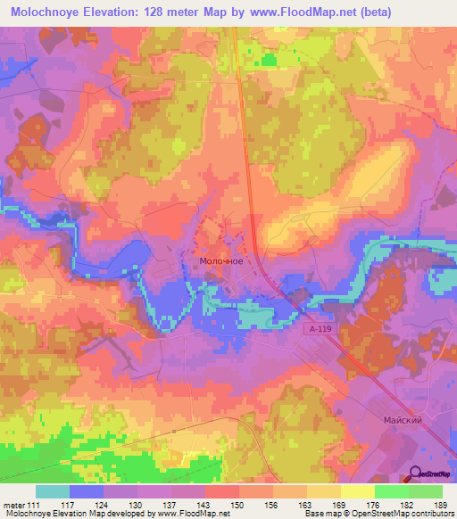 Molochnoye,Russia Elevation Map