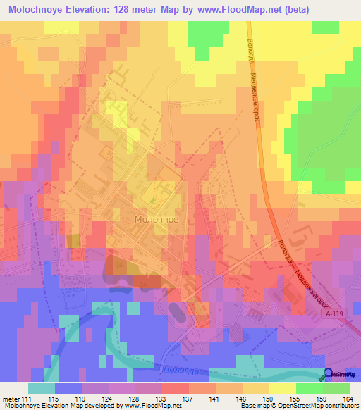 Molochnoye,Russia Elevation Map