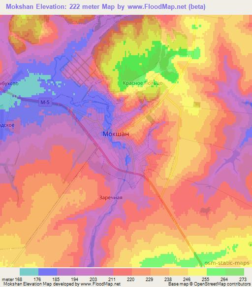 Mokshan,Russia Elevation Map