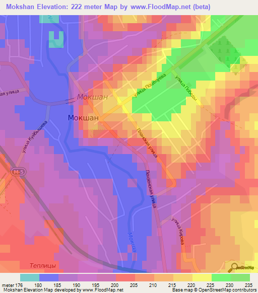 Mokshan,Russia Elevation Map