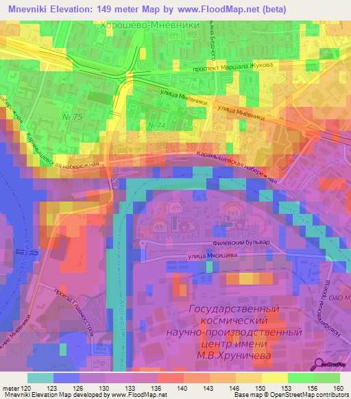 Mnevniki,Russia Elevation Map