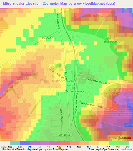 Mitrofanovka,Russia Elevation Map