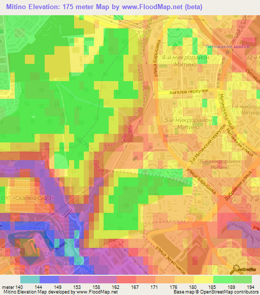 Mitino,Russia Elevation Map