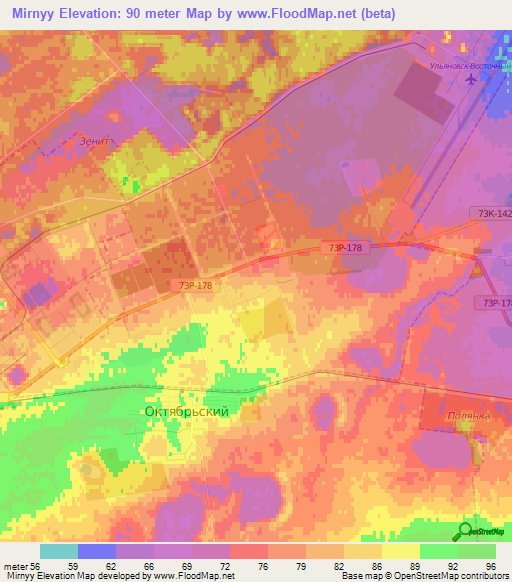 Mirnyy,Russia Elevation Map