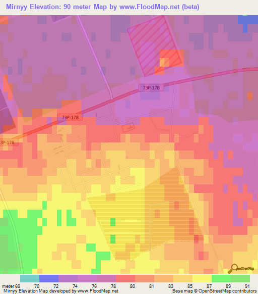 Mirnyy,Russia Elevation Map