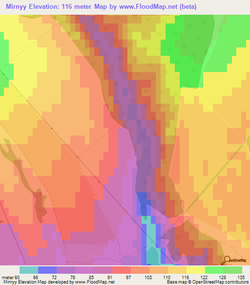 Mirnyy,Russia Elevation Map