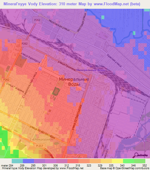 Mineral'nyye Vody,Russia Elevation Map