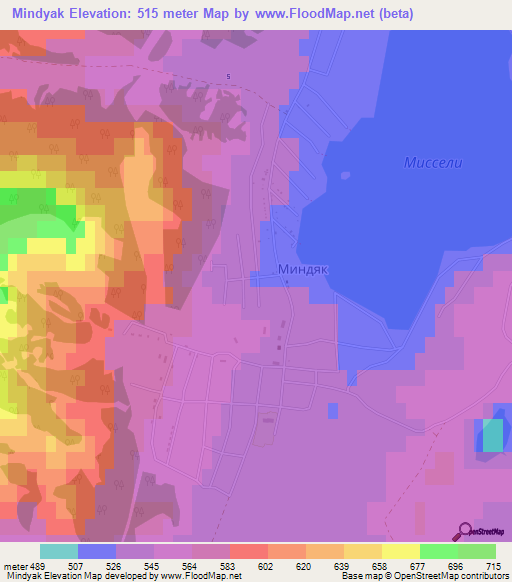 Mindyak,Russia Elevation Map