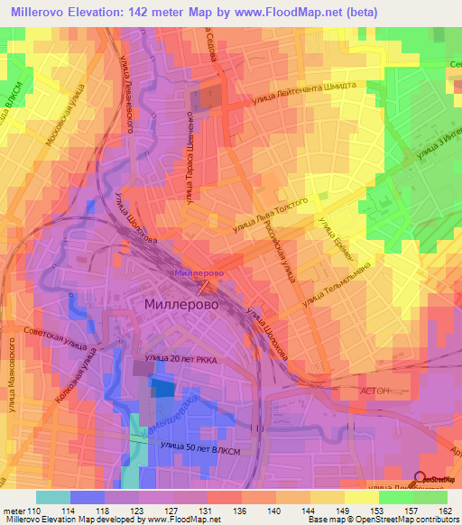 Millerovo,Russia Elevation Map