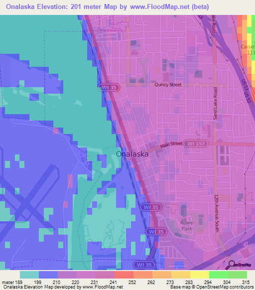 Onalaska,US Elevation Map