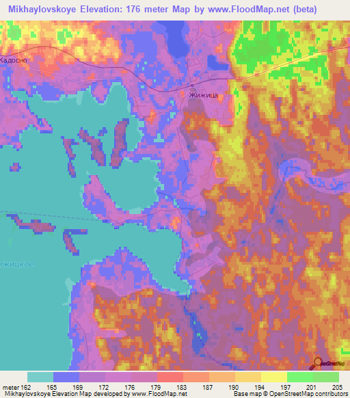 Mikhaylovskoye,Russia Elevation Map