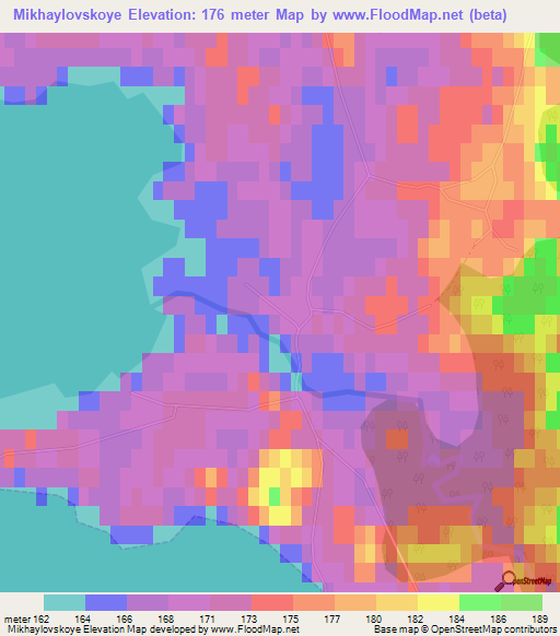 Mikhaylovskoye,Russia Elevation Map