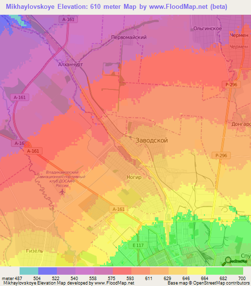 Mikhaylovskoye,Russia Elevation Map