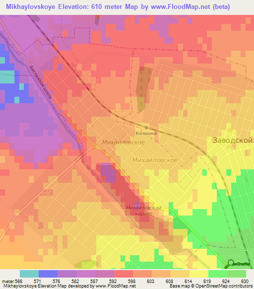 Mikhaylovskoye,Russia Elevation Map