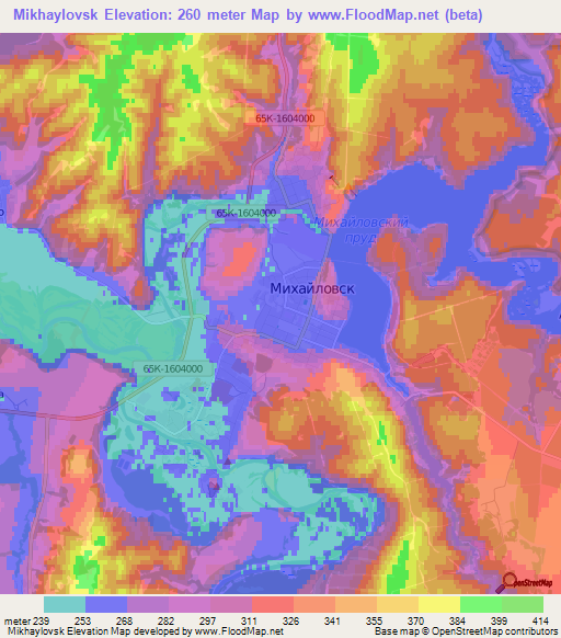 Mikhaylovsk,Russia Elevation Map