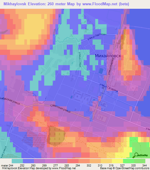 Mikhaylovsk,Russia Elevation Map