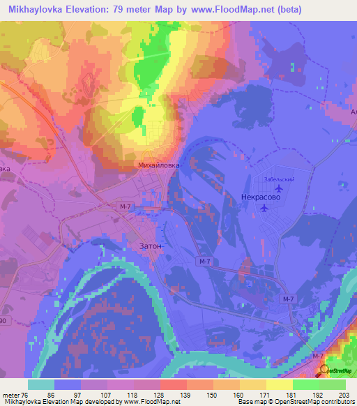 Mikhaylovka,Russia Elevation Map