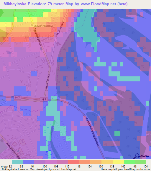 Mikhaylovka,Russia Elevation Map