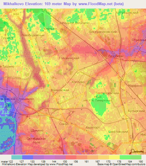 Mikhalkovo,Russia Elevation Map