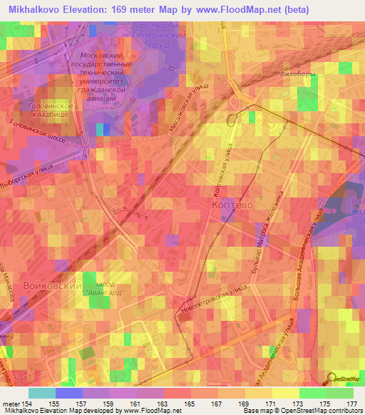 Mikhalkovo,Russia Elevation Map