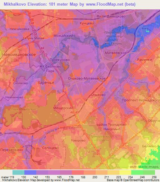 Mikhalkovo,Russia Elevation Map