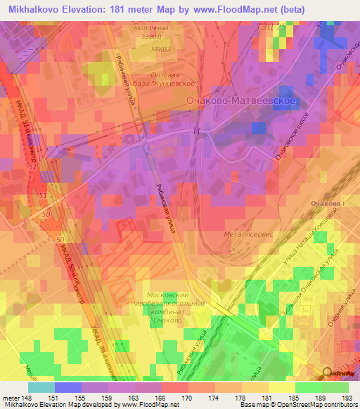 Mikhalkovo,Russia Elevation Map