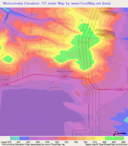Michurinskiy,Russia Elevation Map