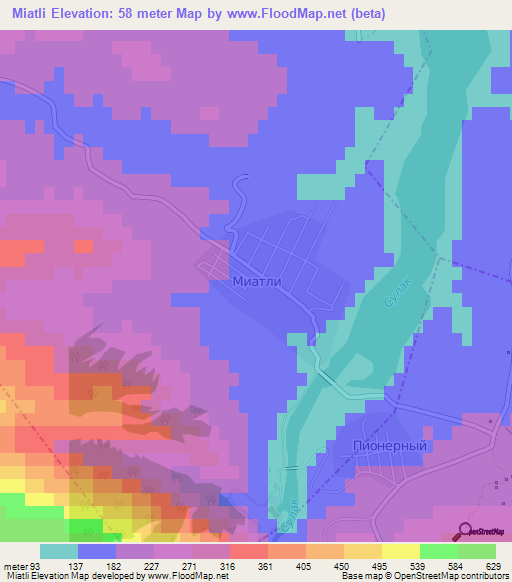 Miatli,Russia Elevation Map