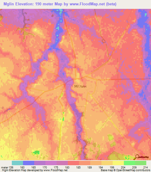 Mglin,Russia Elevation Map