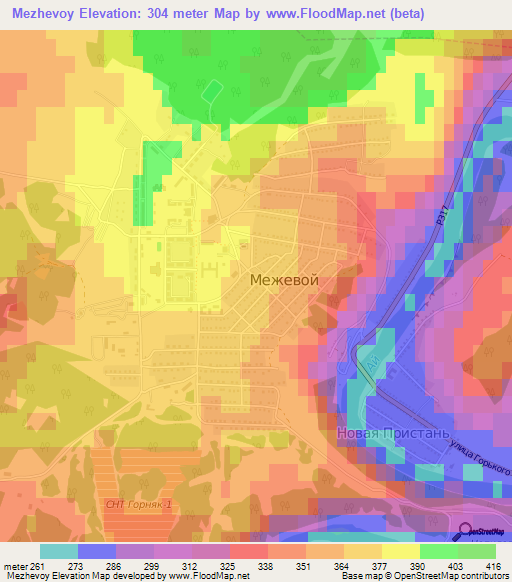 Mezhevoy,Russia Elevation Map