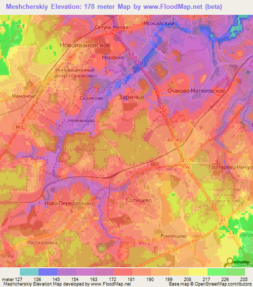 Meshcherskiy,Russia Elevation Map
