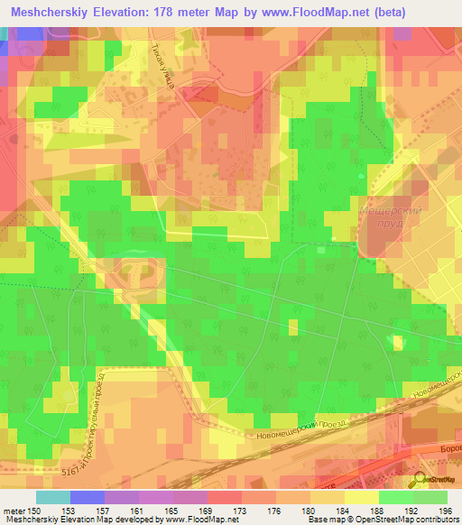 Meshcherskiy,Russia Elevation Map