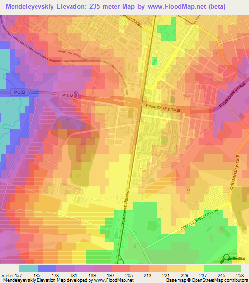 Mendeleyevskiy,Russia Elevation Map