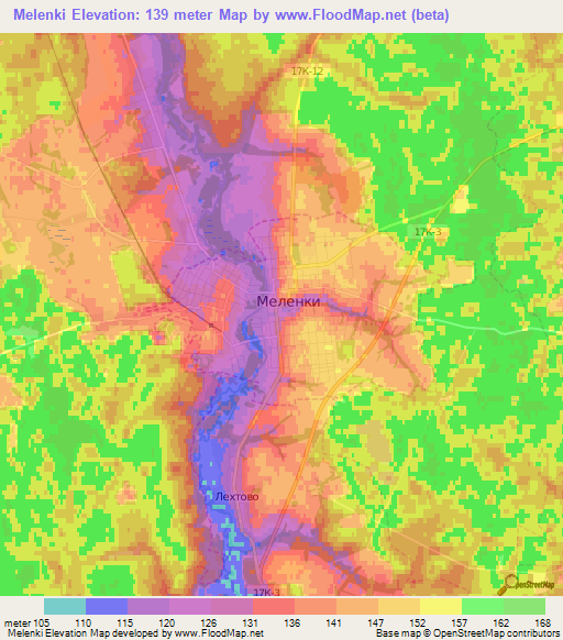 Melenki,Russia Elevation Map